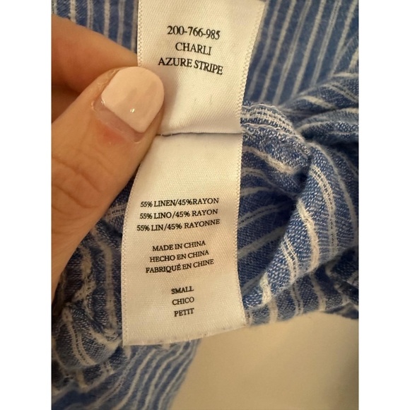 Rails Button Up Shirt Womens Blue White Striped Long Sleeve Coastal size Small - Picture 7 of 9